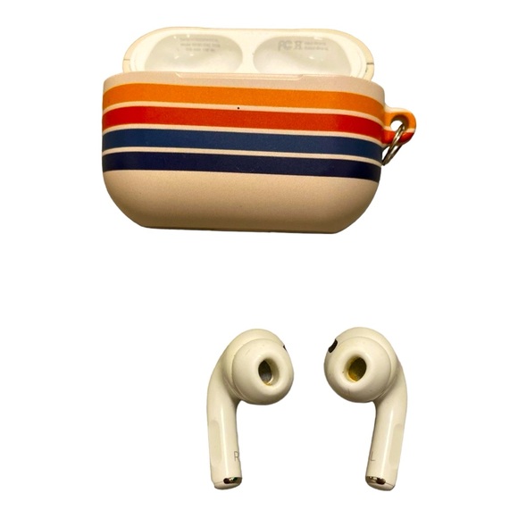 Apple Other - APPLE AIRPOD PRO 1St GEN -striped case for case + 1 working Bluetooth headphones
